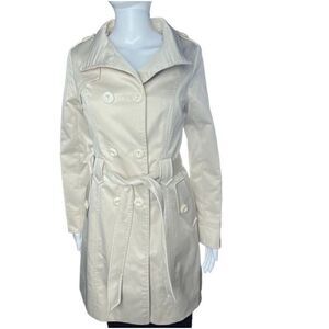 MaxMara Belted Trench Coat Womens Medium Ivory Business Casual AH0206